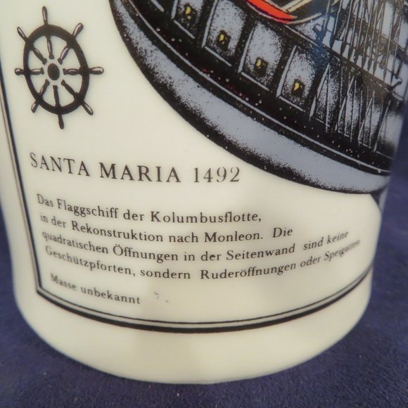 Vintage German Ceramic Bottle SHIPS Design 8.25" High (122C) - Picture 4 of 9